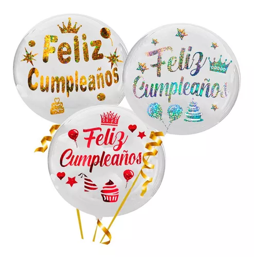 GLOBO MYLAR FELIZ CUMPLEAÑOS GLOBOS HOLOGRAFICO