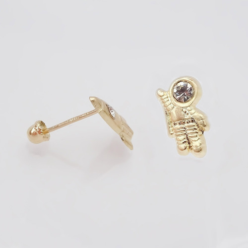 Amor Eterno - Broqueles Astronauta / Aretes / Oro 10k