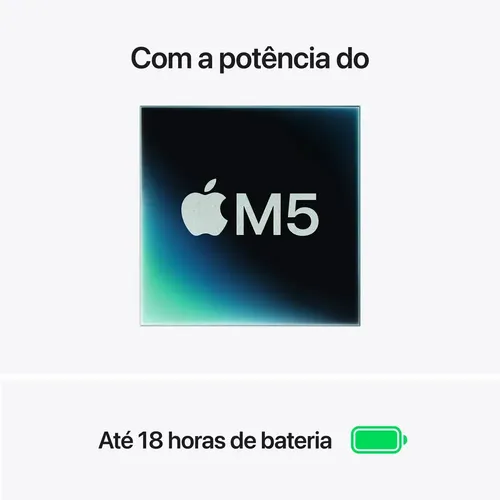 MacBook Air de 13 polegadas: Chip M5, CPU de 10 núcleos, GPU de 10