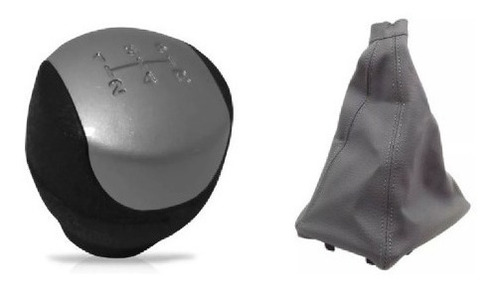 Bola Manopla Prata + Coifa Cambio Fiat Strada 2007 08 A 2011