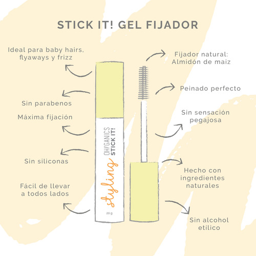 Pack 2 Stick It Ohganics Fijación Máxima Sin Sulfatos