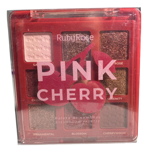 Paleta De Sombras Pink Cherry 9 Cores Ruby Rose Hb-e2202 Pink Cherry