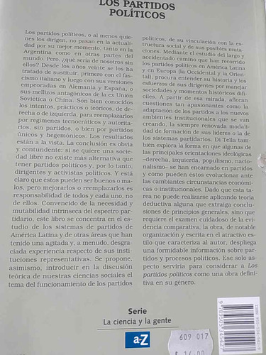 Los Partidos Políticos Teoría Y Análisis Comparativo Torcuat (Reacondicionado)