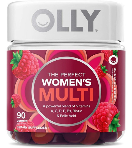 Olly Women's Multivitamínico C/ Biotina & Folico 90 Gomitas Sabor Berry