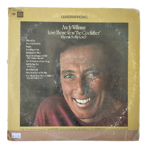 Andy Williams Love Theme From The Godfather 1972 Disco Lp