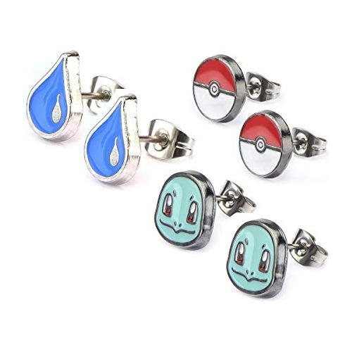 Pendientes De Acero Inoxidable Squirtle Pokémon