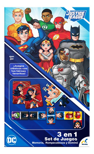 Juego De Mesa 3 En 1 Justice League Mod. Jca-1865 Novelty®