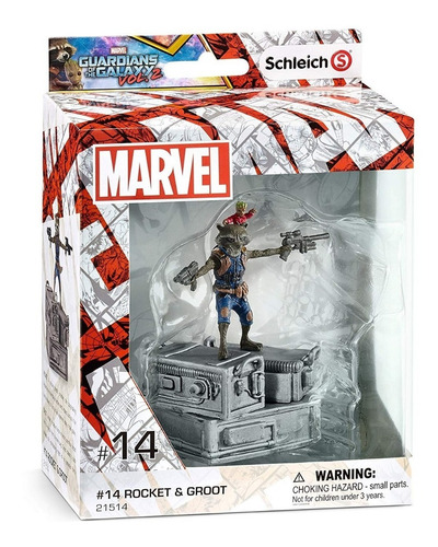 Imagen 4 de 4 de Marvel Estatuilla De Rocket Racoon Y Groot Schleich Nueva!!