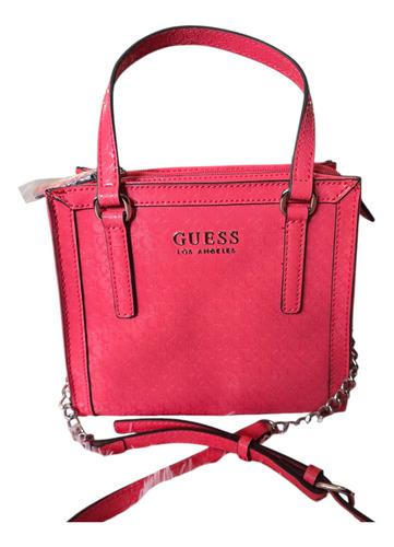Crossbody Guess Color Rosa Rosa Chicle Lisa Níquel Rosa Chicle