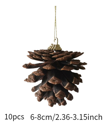 2 X 10x Decoraciones Colgantes De Conos De Pino Navideños