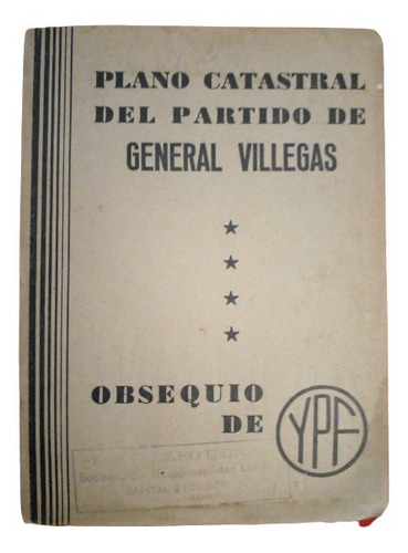 Antiguo Plano General Villegas Catastral Obsequio Y.p.f.