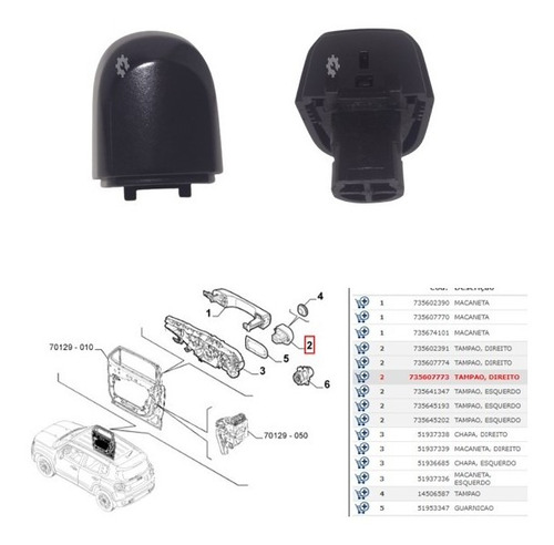 Tampão Porta Maçaneta Dianteira Jeep 2015 17 2020 Original