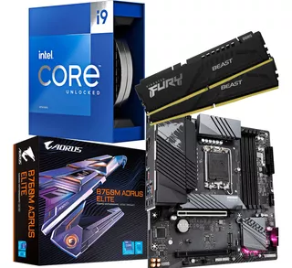 Kit Intel Core I9 13900kf Gigabyte B760m Aorus Elite + 16gb