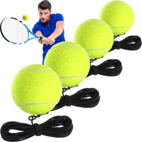 Gejoy Paquete De 4 Pelotas De Entrenamiento De Tenis Con Cue