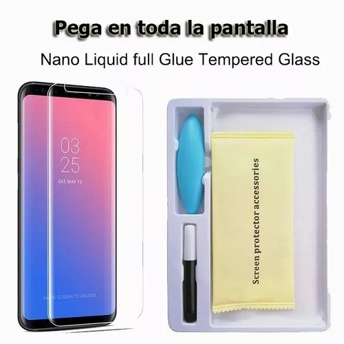 Vidrio Templado Uv Full Glue Celulares Samsung Kit Completo
