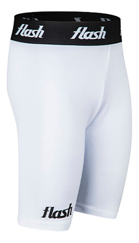 Calza Corta Spandex Flash Niño Blanca Solo Deportes