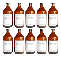 Comprar Set X 10 Botellon Dispensers Vidrio Ambar 1 Litro + Etiqueta