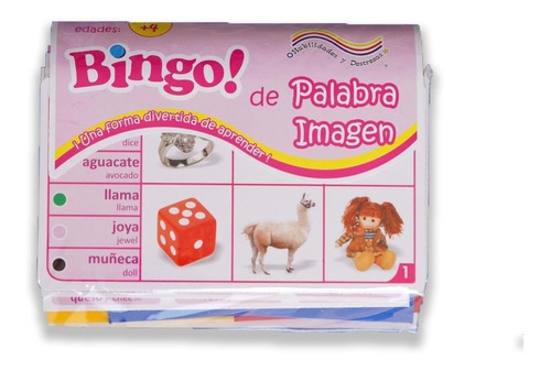 Bingo De Palabra Imagen 24 Tableros Didáctico Juego Mesa