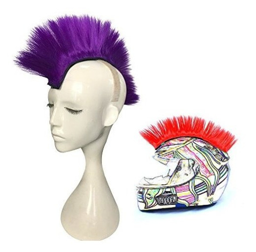 Namecute Skinhead Green Wig Punk Helmet Mohawk Wig 1c4hj