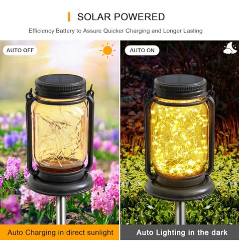 Paquete De 4 Luces De Linterna Solar Colgantes, Luces De Had