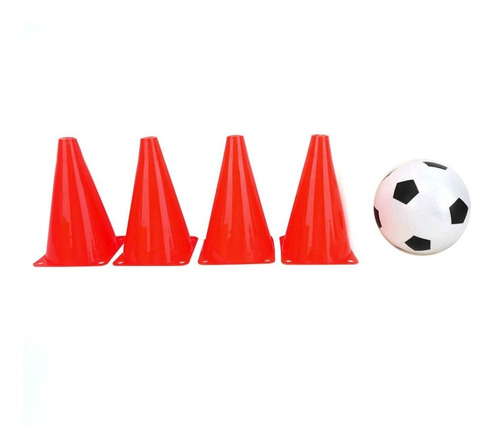 Set Juego 4 Conos Pequeños Con Pelota De Futbol