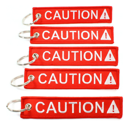 Etiqueta De Seguridad Para Llavero De Precaución, Rojo, Bla