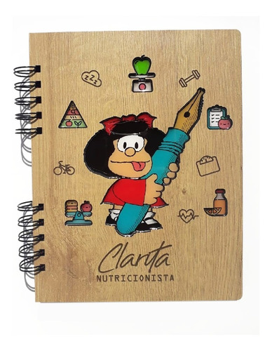 Libreta Cuaderno Agenda Personalizada Madera Envio Gratis