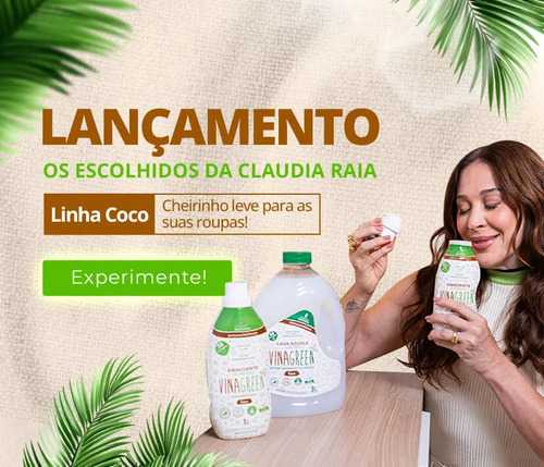 Kit Vinagreen 1 Lava Roupa Coco 3l + 1 Amaciante Concentrado