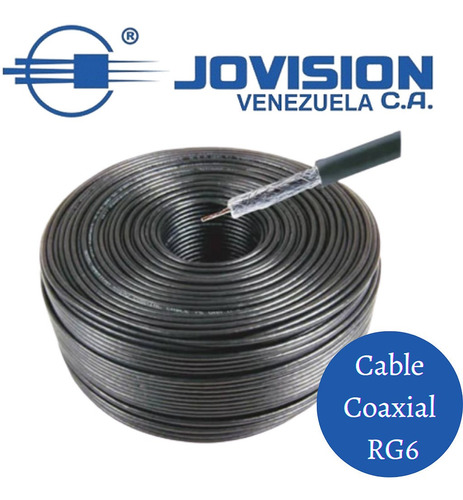 Cable Coaxial Rg6 Color Negro Cctv Supercable Inter 100 Mts