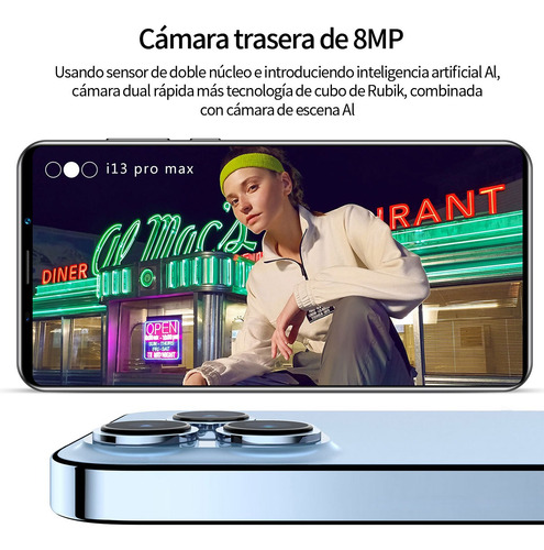 Teléfonos Inteligentes Android Baratos I13 Pro Max 7.5 En Ram 1gb Y Rom 16gb Oro