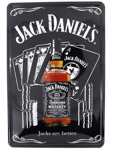 Signt - Placa De Lata, Diseño De Jack Daniels De 11.8 X 7.9