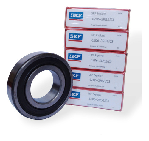 Rodamiento Ruleman 6206 2rs1/c3 Skf Pack 5 Unidades