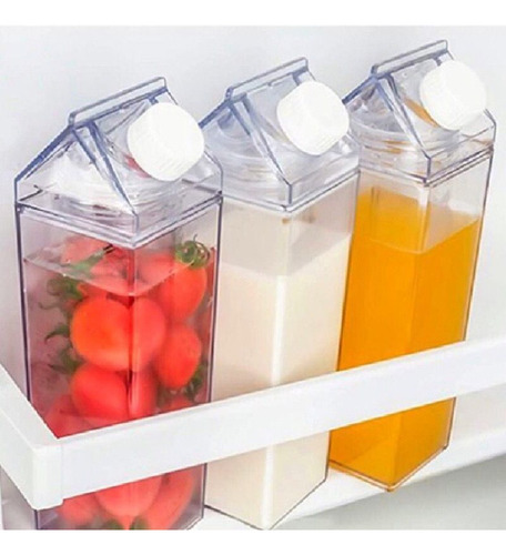 Garrafa De Geladeira Caixa De Leite 750ml Transparente