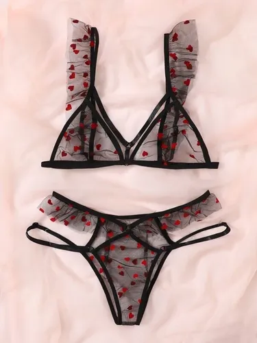 Conjunto Lenceria Transparente Malla Ropa Interior Sexy Cuotas
