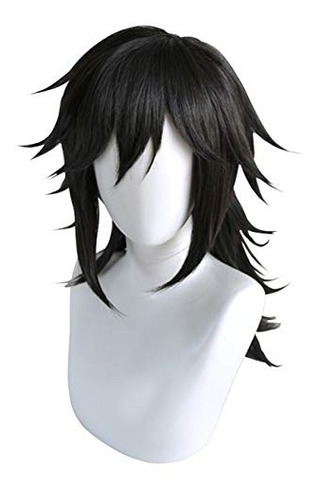 Peluca Cosrea Tomioka Giyuu De Anime Japonés Para Cosplay, C