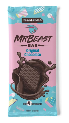 Mr Beats Milk Original Chocolate Bar Feastable 60 Gr Import