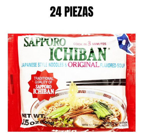 24 Pz Ramen Japones Sapporo Ichiban Original 100 G