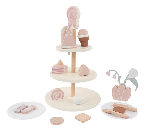 Set De Juego De Postres De Madera Para Tarta De Té, Fiesta D