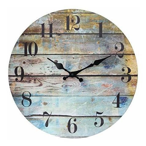 Stonebriar Reloj De Pared De Madera Rustica Funciona Con Pi