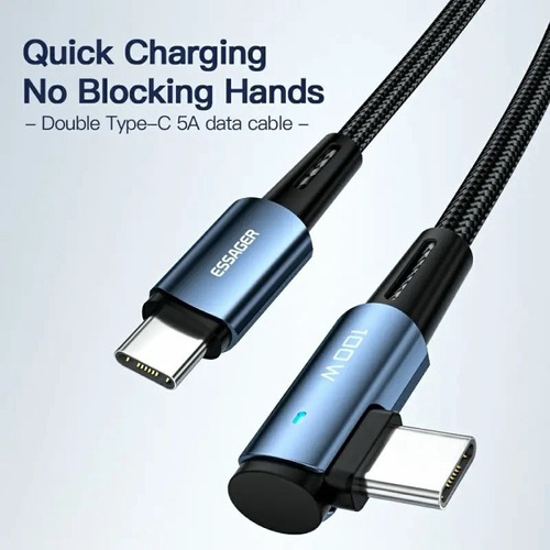 Essager-cable Usb Tipo C De 100w, Conector De Datos