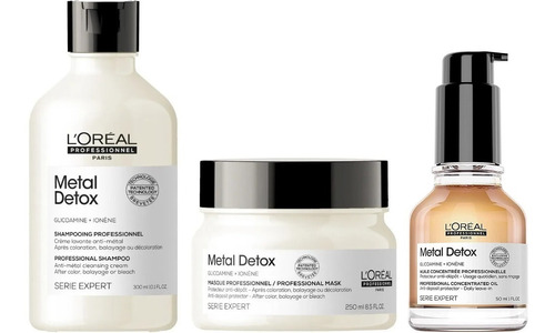 Shampoo+ Mascarilla+ Sérum Desintoxicante Loreal Metal Detox