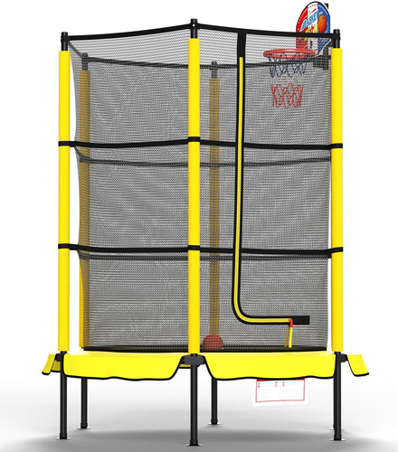 Langxun 60 Trampoline Para Niños Con Aro De Baloncesto, 5 Al