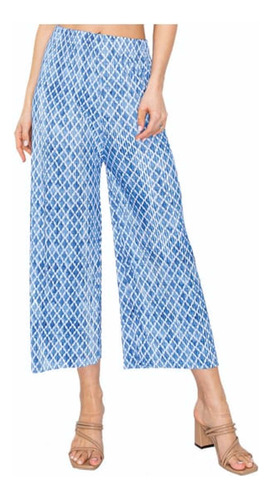 Pantalón Capri Plisado Estampado