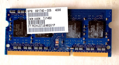 Memoria Ram De 4 Gb Ddr3-1600 Mhz Voltage De 1.35 Elpida