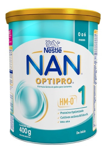 Leche de fórmula en polvo Nestlé Nan Pro 1 en lata de 1 de 400g - 0  a 6 meses