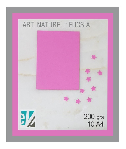 Art Nature : Pack X 10 Hojas A4 De 200 Gr: Color Fucsia
