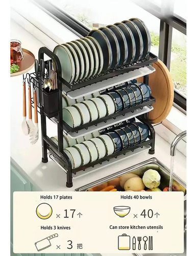 Secador Escurridor De Loza Platos 3 Niveles