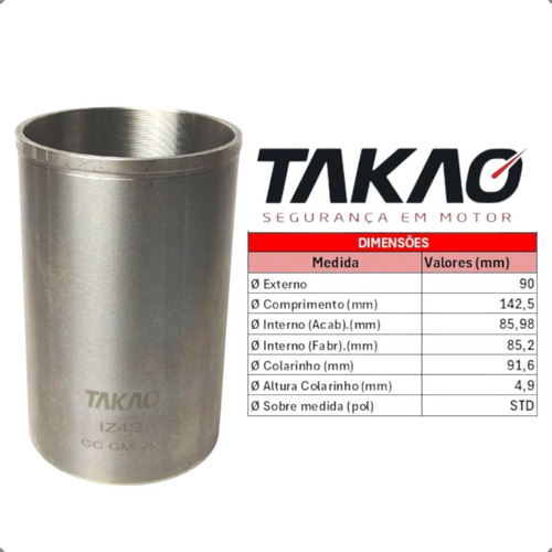 Jogo De Camisa Takao Astra 2.0 8v C20ne/x20xe 2010 2011