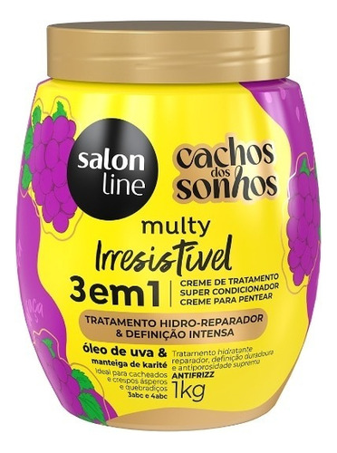 Creme De Uva 3 Em 1 Cachos Dos Sonhos Multy 1kg Salon Line
