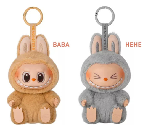 Muñeco Labubu Exciting Macaron The Monsters Peluche Llavero Blanco